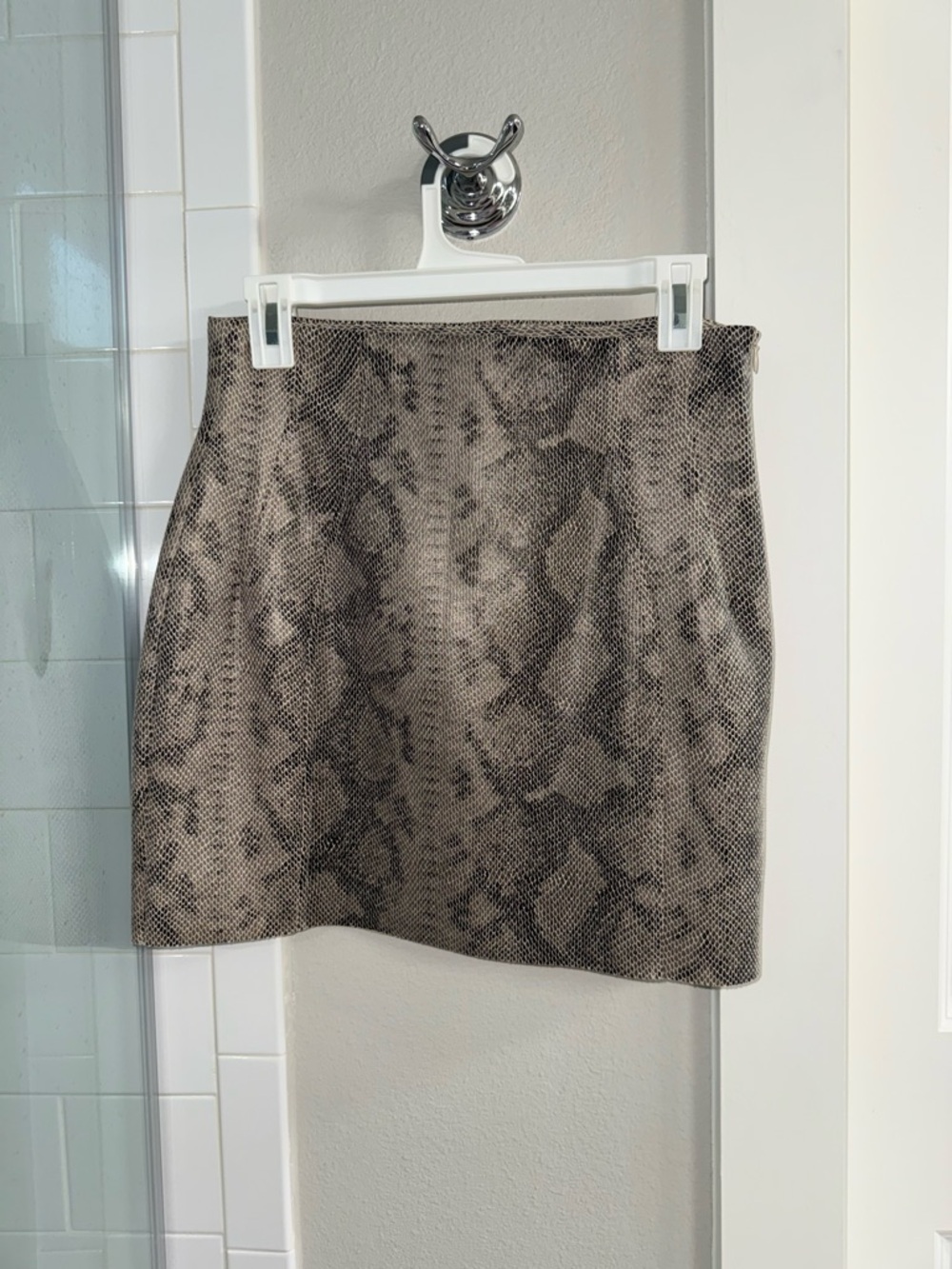 Zara Taupe Snake-Print Mini Skirt